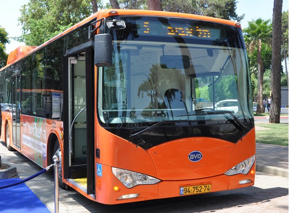 以色列启用首辆比亚迪电动公交车